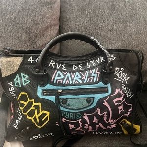 Balenciaga city graffiti tote